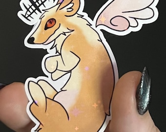 Flames in Her Eyes - Very unschuldiger Corgis Holo Sticker