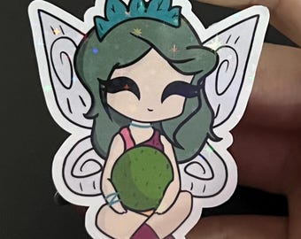 Torri Mossfroth's Moth Ball Messages - Fairy Marimo Messenger Holo Sticker