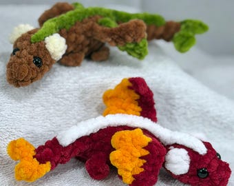 Jungtier Filzschuppen Schreibtisch Begleiter - Gehäkelter Baby Drache Kuscheltier Schreibtisch Begleiter