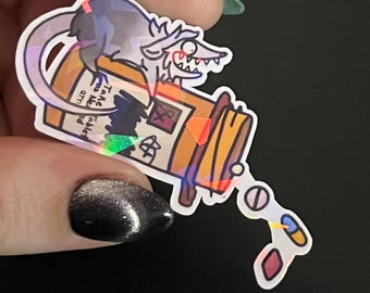 Take Your Meds - Depression and Anxiety Pill Possum Holo Aufkleber