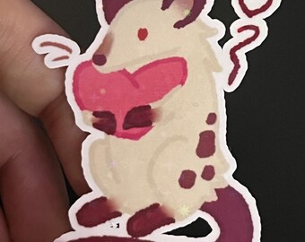 Have a Heart - Loving Opossum Scribble Holo Sticker