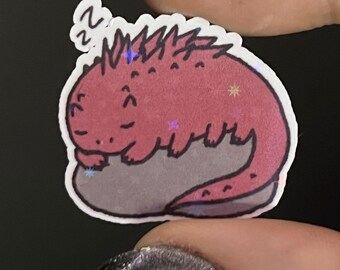 Sweepy Basilisk - Chibi D&D Scribble Holo Sticker