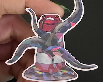 He Who Bleeds Oil - Hoher Trommel Verkehrskegel REGENBOGEN Mimic Holo Sticker