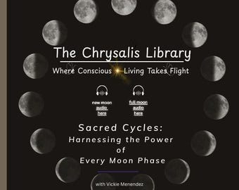 Guida alle fasi lunari di Sacred Cycles + Meditazioni guidate / Rituali di luna nuova e piena, guarigione lunare in formato PDF