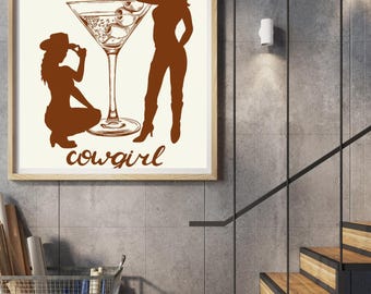 Cowgirl Wall Art Set: Rustic Western Decor (Digital Prints)