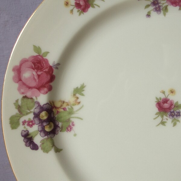 Ocupó Japón china, Sango Japón, 1950 rosa rosa placa Vintage 1940, plato de ensalada, antigua placa de china, cena de Pascua