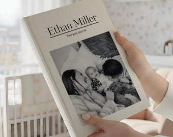 Personalized Baby First Year Hardcover Memory Book, Custom Photobook Album, Father's Day Gift