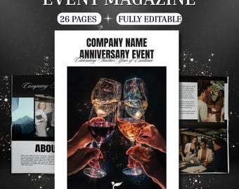 Corporate Event Magazine Template, Editable Business Program Booklet, Canva Printable Company Anniversary & Conference Magazine