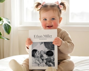 Personalized Baby First Year Memory Book, Softcover Photobook Album, New Dad Gift