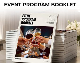 Event Program Booklet Softcover Book, Printed Conference & Corporate Business Event Magazine