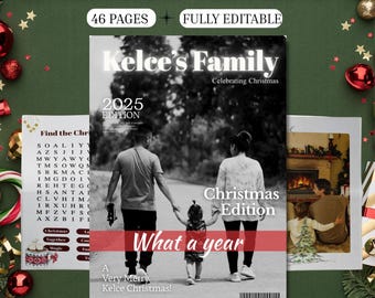 Revista familiar editable, plantilla de Canva para anuario fotográfico, ¡Qué año!