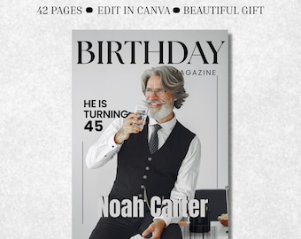 Personalized Father's Day Magazine, Editable Birthday Template for Him, Custom Canva Gift for Boyfriend, Husband or Dad