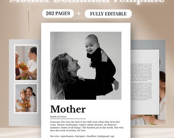 Mother Definition Template, Editable Photo Book, DIY Mother’s Day Gift