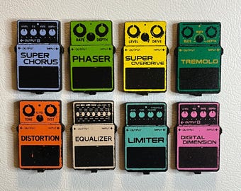 Screen Printed Guitar Pedal Refrigerator Magnets | Gift for Musicians & Electric Guitar Players