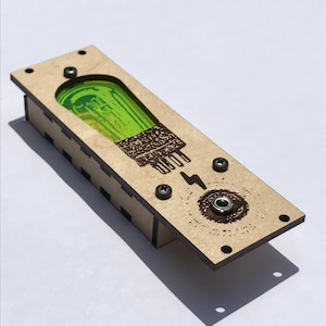 8HP - TUBE L1 Retro Eurorack Green Acrylic LED Backlit Fancy Blank Panel Visual Indicator Art Module