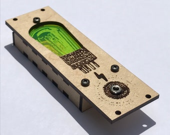 8HP - TUBE L1 Retro Eurorack Green Acrylic LED Backlit Fancy Blank Panel Visual Indicator Art Module