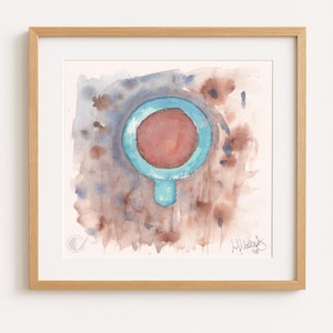 Original Watercolor Coffee Print – Cup of Joy – Cozy Kitchen Wall Art for Coffee Lovers