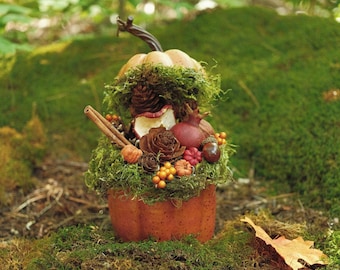 Fall Pumpkin Arrangement (Fairy Pumpkin), Fall Centerpiece For Table, Harvest Centerpiece, Fall Decor, Thanksgiving Centerpiece
