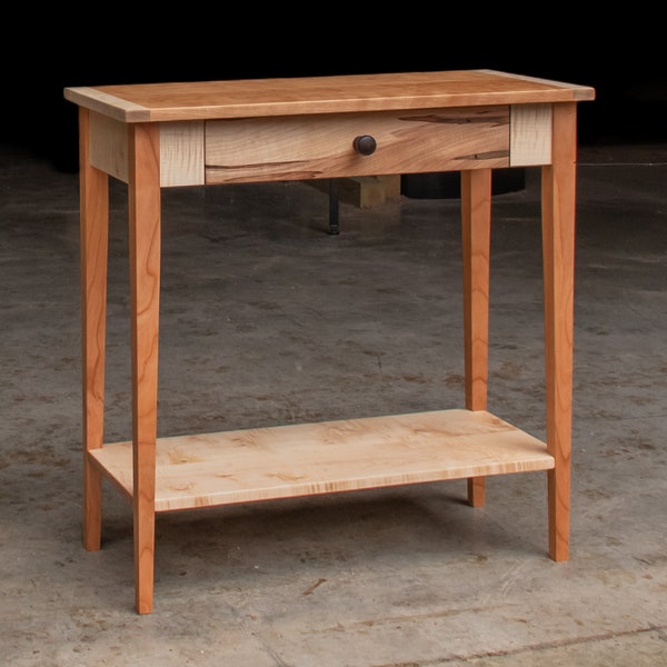 30"W x 14"D SHAKER ENTRY TABLE  |  Drawer & Resting Shelf Options  |  Custom Made  |  American Hardwoods