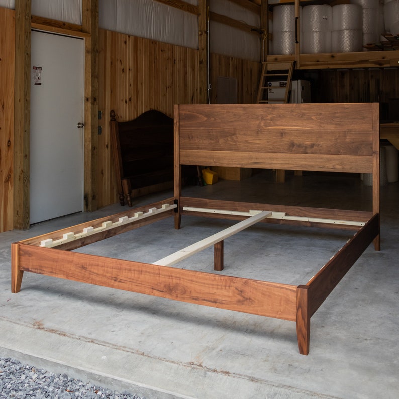 GOLDILOCKS 24 WALNUT BED | Mid Century Modern | Solid Walnut Hardwoods | Platform Bed Frame | Shipping Included | Slats Optional image 5