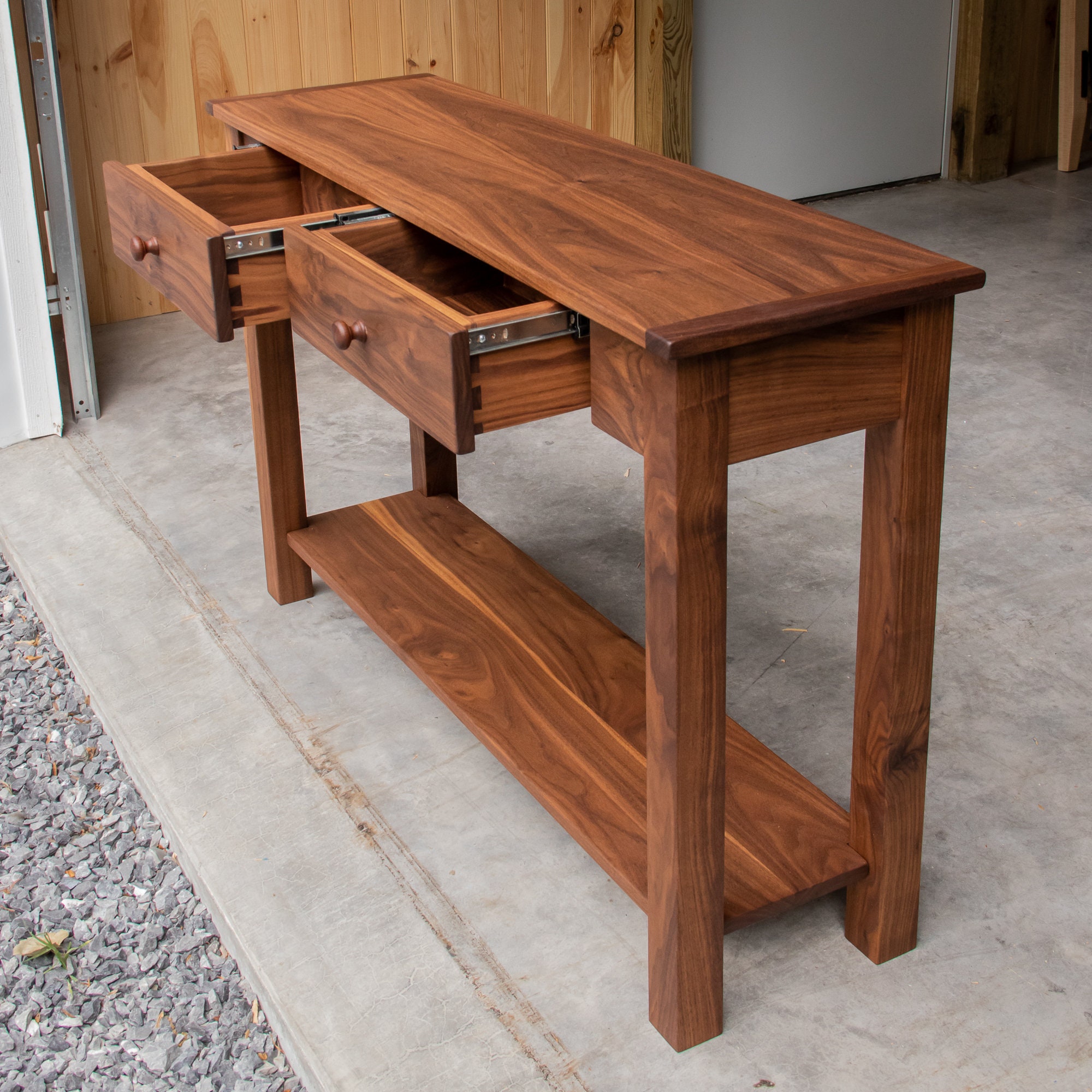 MODERN WALNUT CONSOLE | Narrow Console Table 48\, image size:2000x2000