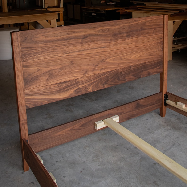 GOLDILOCKS 24 WALNUT BED | Mid Century Modern | Solid Walnut Hardwoods | Platform Bed Frame | Shipping Included | Slats Optional image 6