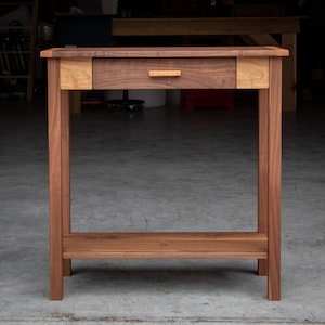 34"W x 12"D SHALLOW DRAWER TABLE  | Shaker Style Entry Table  |  Drawer & Shelf  |  American Hardwoods  |  Custom Made