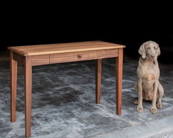 SHAKER INSPIRED DESK  |  Solid Walnut Hardwoods  |  48" x 18"  |  Oil + Wax Finish  |  Single Drawer