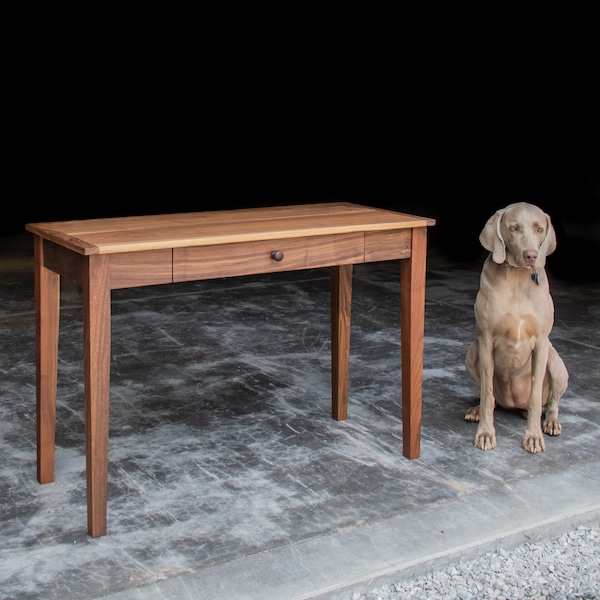 SHAKER INSPIRED DESK  |  Solid Walnut Hardwoods  |  48" x 18"  |  Oil + Wax Finish  |  Single Drawer