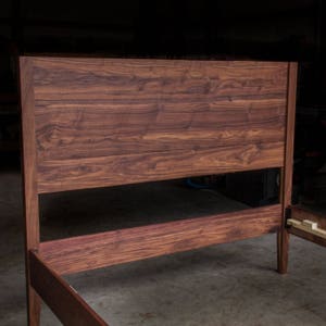 GOLDILOCKS 24 WALNUT BED | Mid Century Modern | Solid Walnut Hardwoods | Platform Bed Frame | Shipping Included | Slats Optional image 7