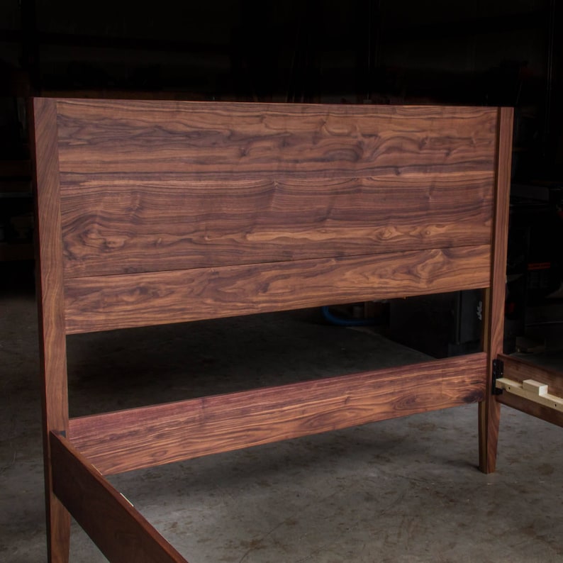 GOLDILOCKS 24 WALNUT BED | Mid Century Modern | Solid Walnut Hardwoods | Platform Bed Frame | Shipping Included | Slats Optional image 7