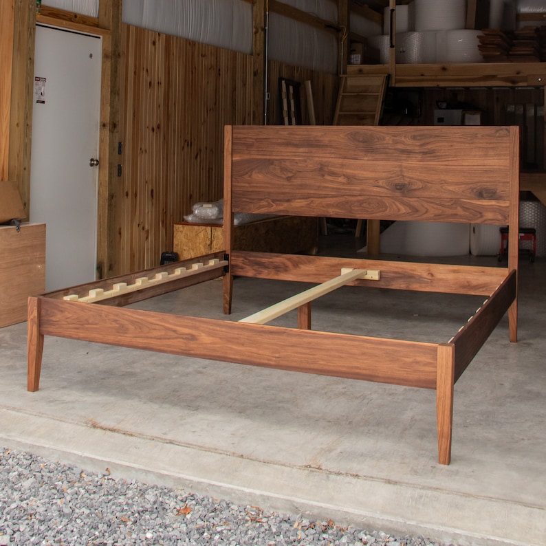 GOLDILOCKS 24 WALNUT BED | Mid Century Modern | Solid Walnut Hardwoods | Platform Bed Frame | Shipping Included | Slats Optional image 2