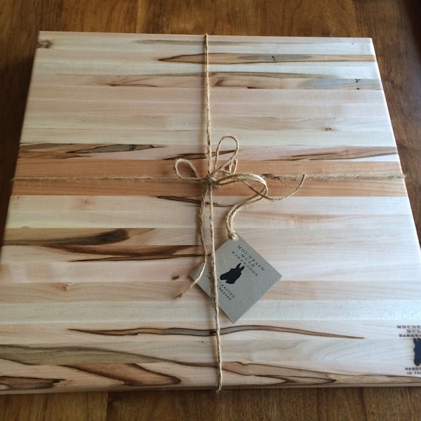 ARTISAN CHOPPING BLOCK  |  Butcher Block Cutting Board  |  American Hardwoods  |  18" x 18" x 1.5" Thick