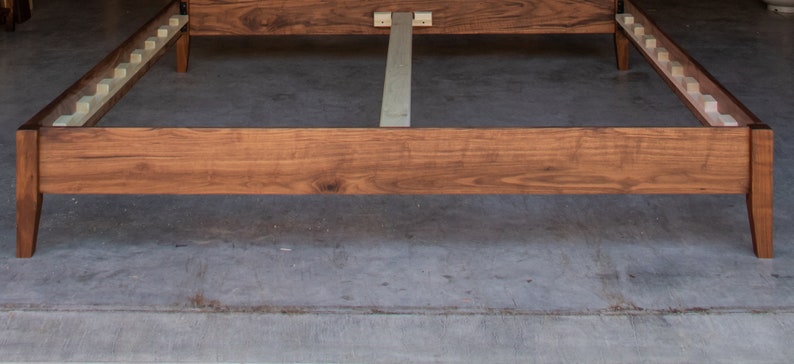 WALNUT GOLDI PLATFORM Platform Bed Frame Without Headboard Solid Walnut Hardwoods Slats Optional image 3