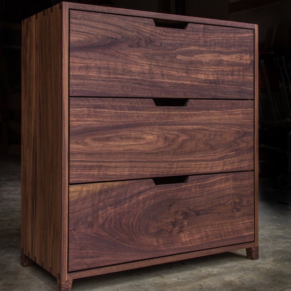 Modern Dovetail Dresser Three Drawer Custom Made From Etsy