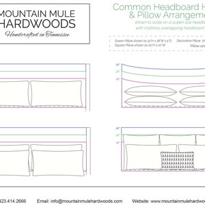 MID CENTURY MODERN Wide Leg Platform Bed Frame Solid Walnut Hardwoods Straight Headboard Slats Optional image 9