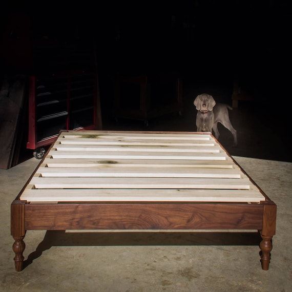Walnut Hardwood Libby Platform Bed, How To Cover Bed Frame Legs