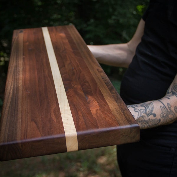 SKINNY CHOPPING BLOCK  |  Butcher Block Cutting Board  |  American Hardwoods  |  9"W x 24" or 32"L x 1.5" Thick
