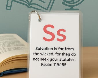 Bible ABC Memory Verse Cards | Printable designed for kids