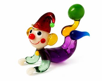 Vintage Czech Glass Clown Figurine | Birthday Gift