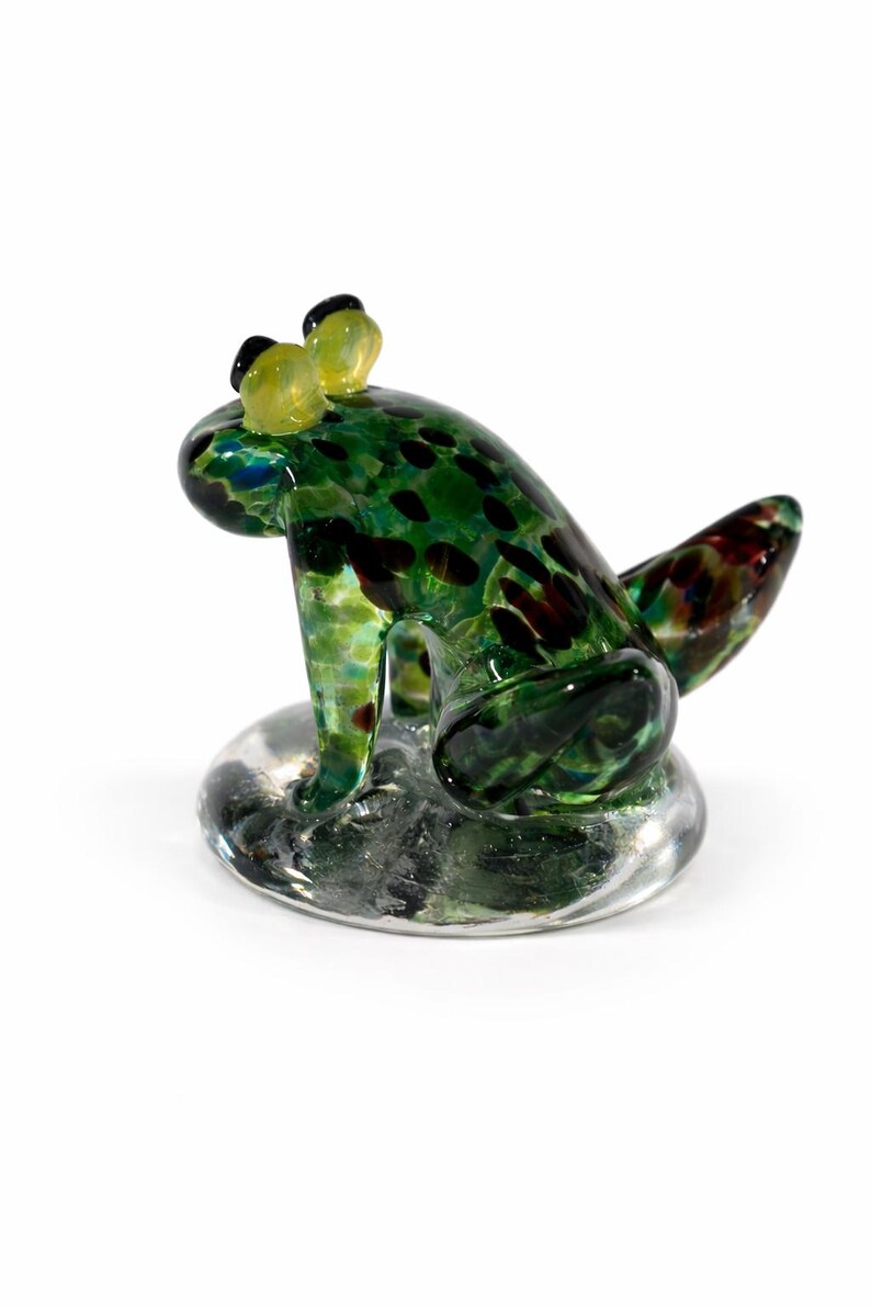 Vintage Big Green Glass Frog Figurine – Handmade Czech Art Glass, Brand ...