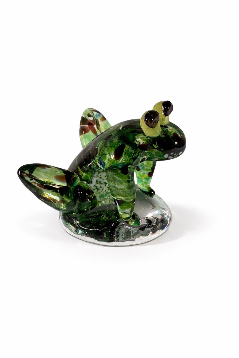Vintage Big Green Glass Frog Figurine – Handmade Czech Art Glass, Brand ...