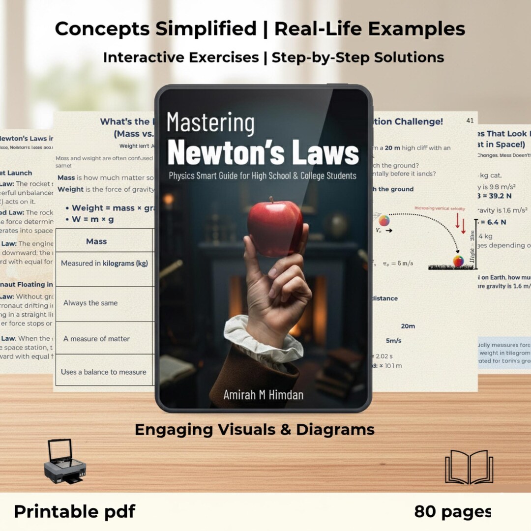 Newton’s Laws of Motion Physics Workbook & Worksheets | High School and ...