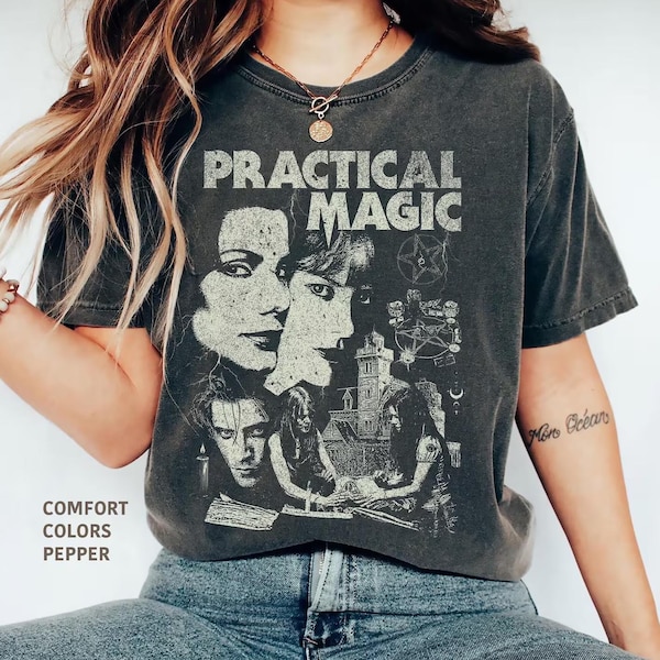 Practical Magic Vintage Witch Graphic Tee | Comfort Colors Rom Com Horror Movie Shirt Gift