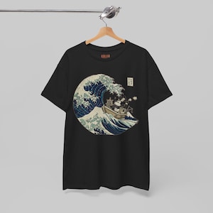 Steamboat Willie in Japan Mickey Mouse Vintage Graphic Tee, Japanese Ukiyo-e Style image 1