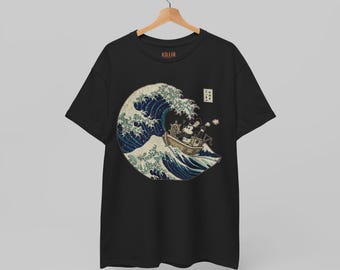 Steamboat Willie in Japan Mickey Mouse Vintage Graphic Tee, Japanese Ukiyo-e Style