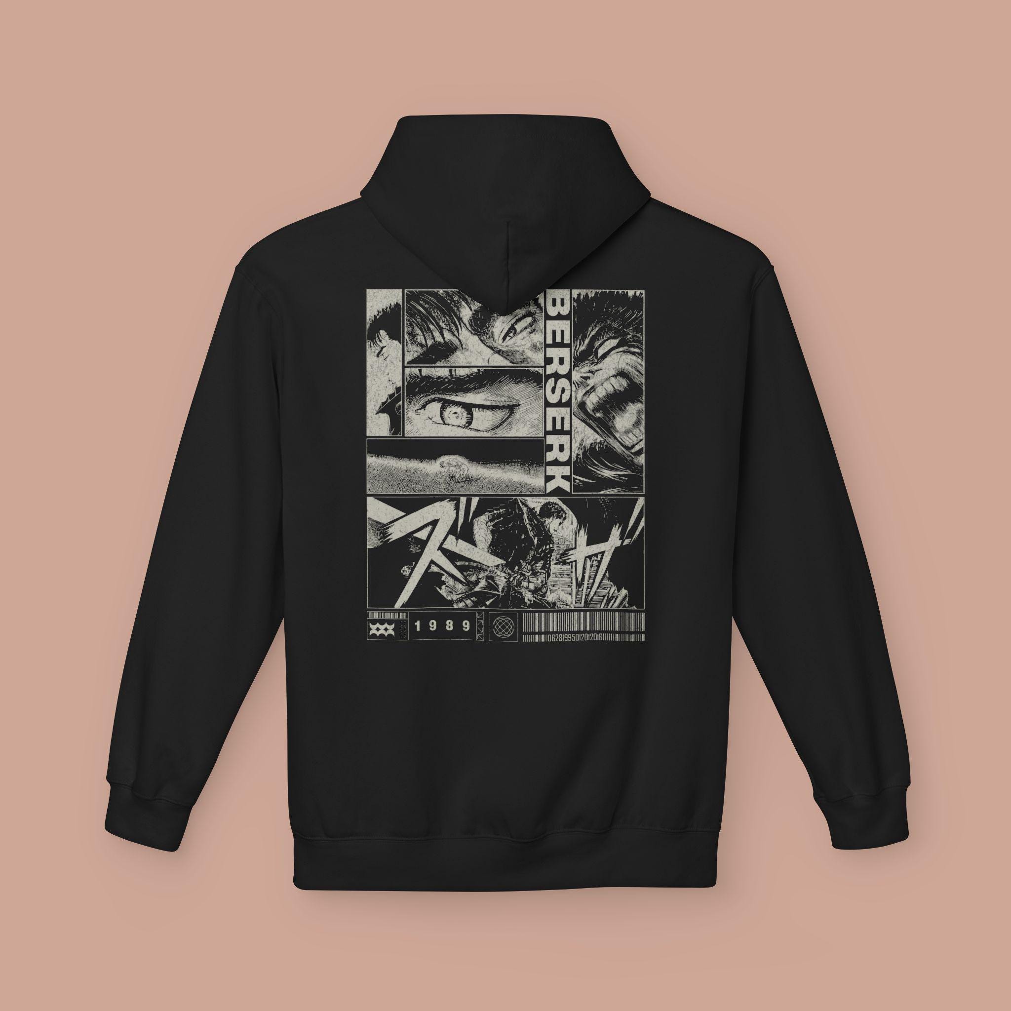 Sweat à Capuche Hattree Homme - Berserk Guts - Noir Taille L - 100% Coton - Retour état Neuf