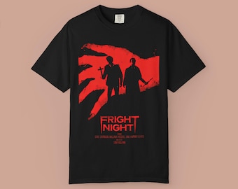 Retro Fright Night Horrorfilm T-Shirt: Vintage Halloween Komfortfarben