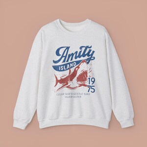 Jaws Inspired Amity Island Shark Crewneck Sweatshirt