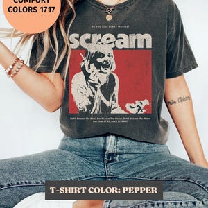Comfort Colors Scream Horror Halloween Graphic Tee. Retro 90's Cult Movie Shirt